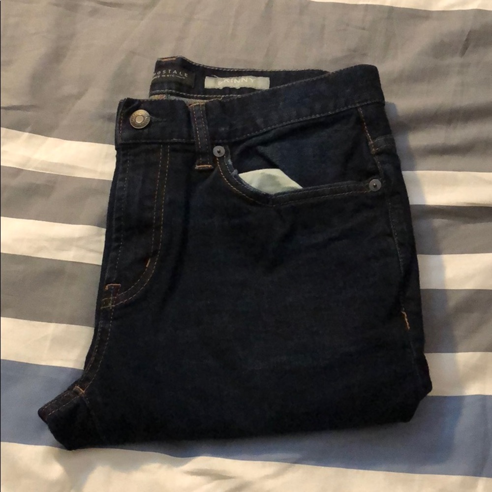 Dark wash skinny jeans
